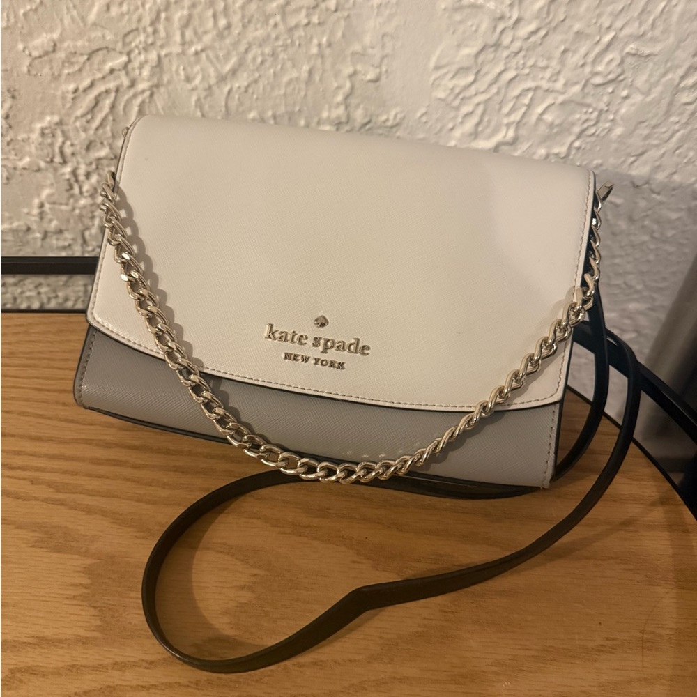 Kate Spade Elegant Cream and Gray Crossbody Bag